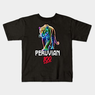 Peruvian Pride Jaguar Mountain 100% Peru Roots Kids T-Shirt